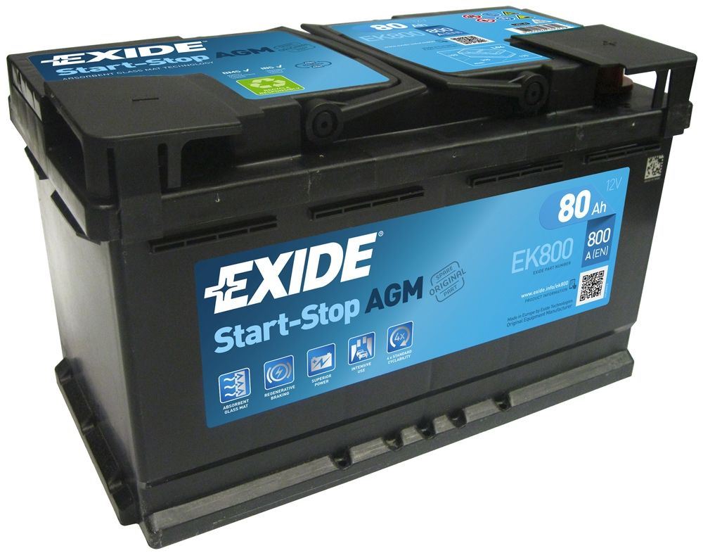 Imagen de Batería EXIDE EK800 Start-Stop AGM (equivale a TUDOR T8600)