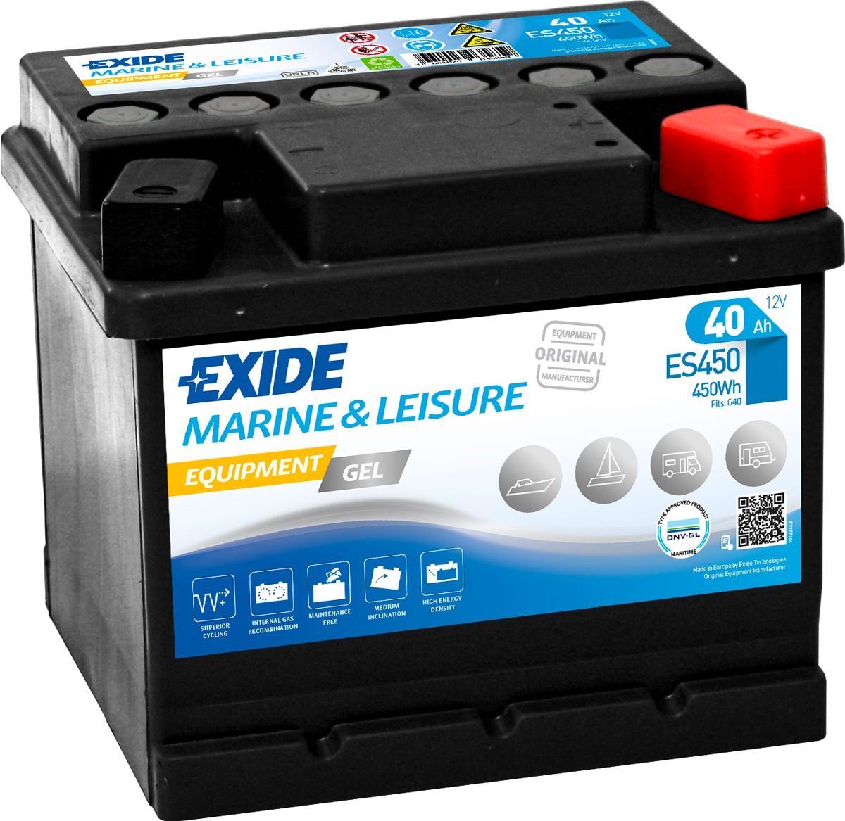 Imagen de Batería EXIDE ES450 Marine & Leisure Equipment Gel 