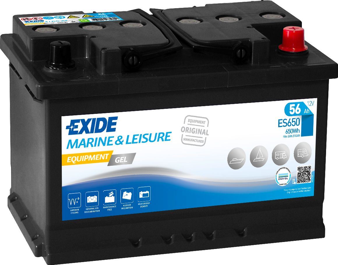 Imagen de Batería EXIDE ES650 Marine & Leisure Equipment Gel 