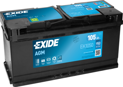 Imagen de Batería EXIDE EK1050 Start-Stop AGM (equivale a TUDOR TK1050)