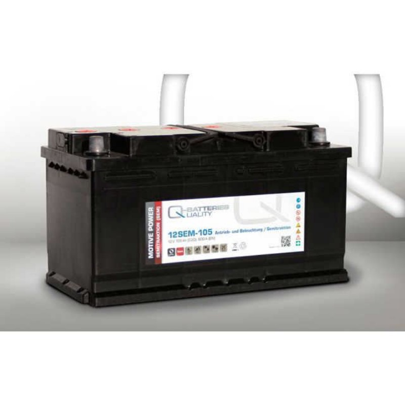 Imagen de BATERÍA Q-BATTERIES Semitracción 12SEM-105 12V 105Ah