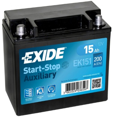 Imagen de Batería EXIDE EK151 Auxiliar (equivale a TUDOR TK151)