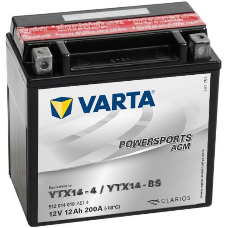 Imagen de BATERÍA VARTA Powersports AGM YTX14-BS 12V 12Ah