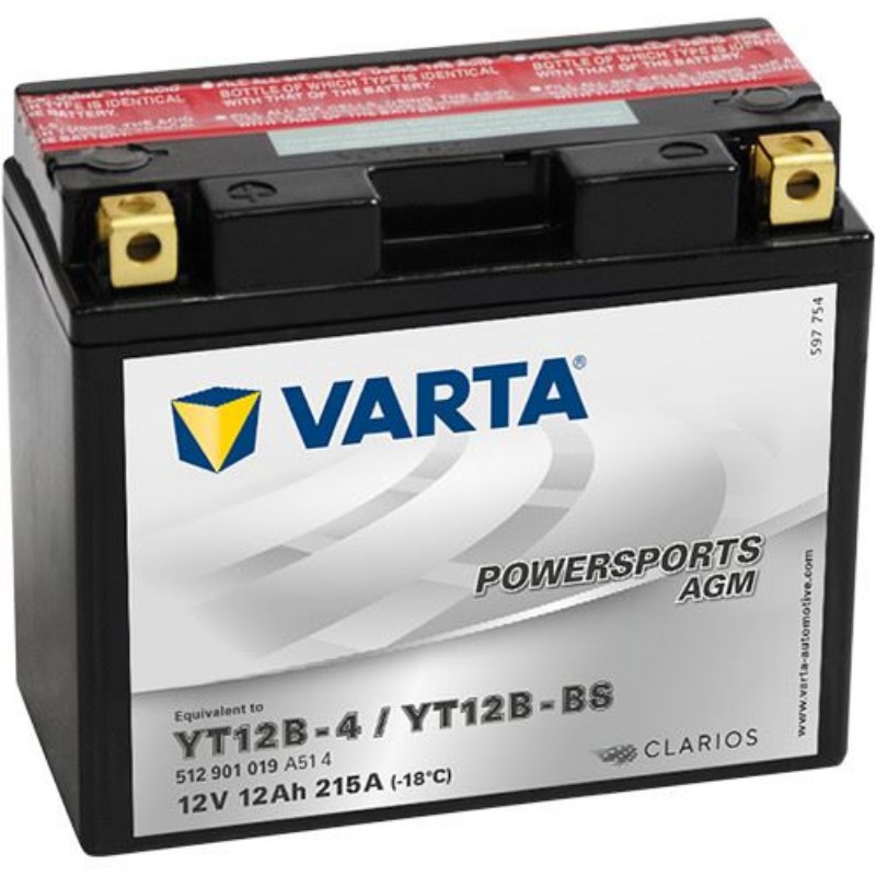Imagen de BATERÍA VARTA Powersports AGM YT12B-BS 12V 12Ah