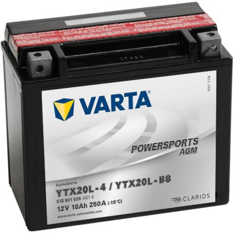 Imagen de BATERÍA VARTA Powersports AGM YTX20L-BS 12V 18Ah