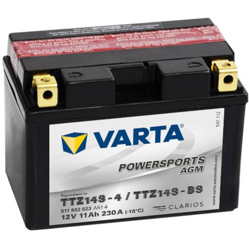 Imagen de BATERÍA VARTA Powersports AGM YTZ14S-BS 12V 11Ah