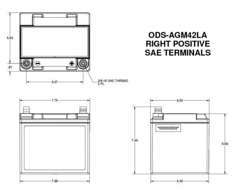 Imagen de BATERÍA ODYSSEY MOTORSPORTS  PC1200L 12V 42Ah