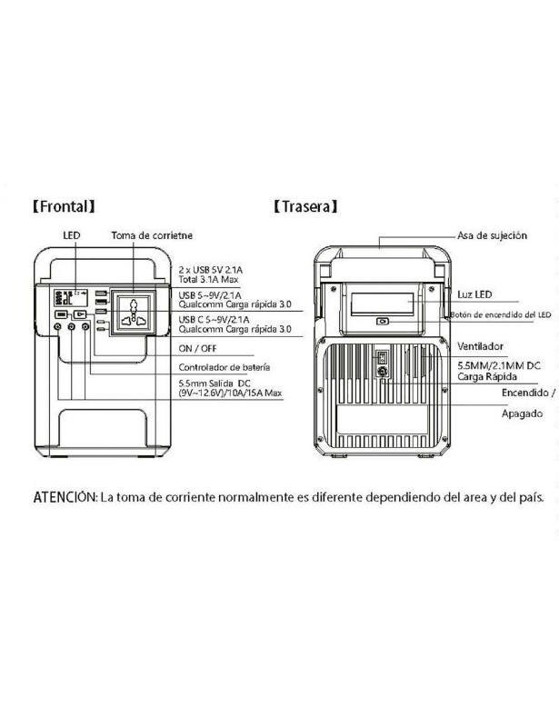 Imagen de BATERÍA KAISE Portátil Litio-Ión S328 11,1V 20Ah