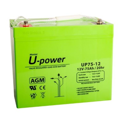 Imagen de BATERÍA U POWER AGM MU-UP75-12 12V 75Ah