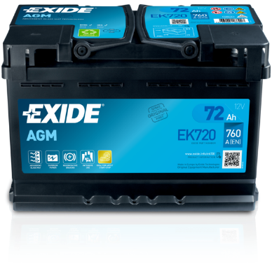 Imagen de Batería EXIDE EK720 Start-Stop AGM (equivale a TUDOR TK720)