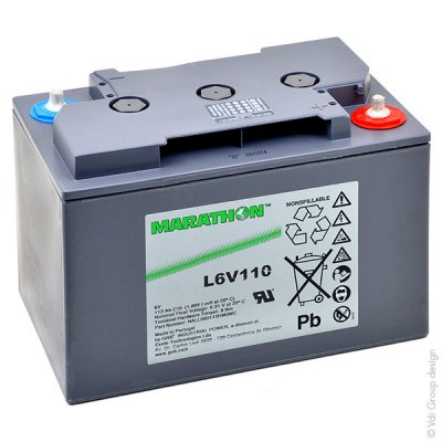 Imagen de Batería AGM 112Ah 6V MARATHON L6V110 ciclo profundo