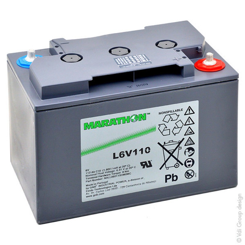 Imagen de Batería AGM 112Ah 6V MARATHON L6V110 ciclo profundo