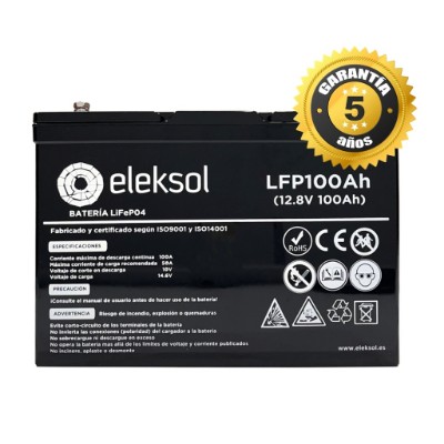 Imagen de BATERÍA ELEKSOL Litio LFP100AHBT 12,8V 100Ah