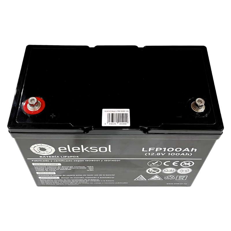 Imagen de Batería Litio 100Ah 12,8V ELEKSOL LFP100AHBT ciclo profundo