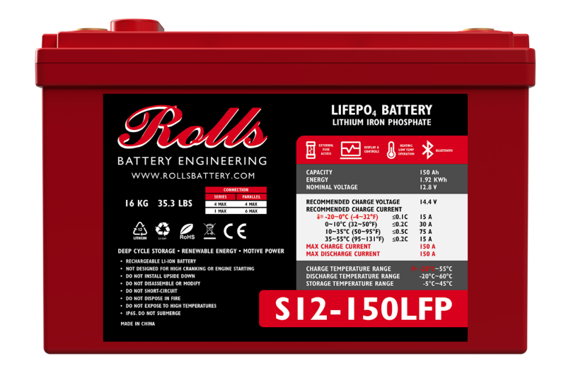 Imagen de BATERÍA ROLLS Litio S12-150LFP 12,8V 150Ah
