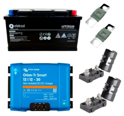 Imagen de BATERÍA ELEKSOL Litio Kit Eleksol Litio12,8V/150Ah + Orion.Tr Smart 12/12/30A 12,8V 150Ah