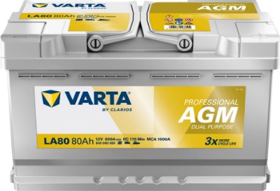 Imagen de Batería AGM 80Ah 12V VARTA LA80 ciclo profundo professional dual purpose