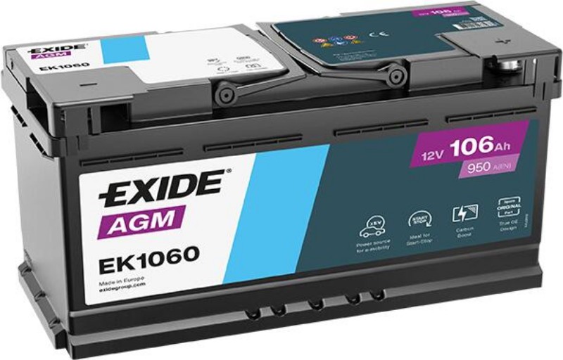 Imagen de Batería EXIDE EK1060 Start-Stop AGM (equivale a TUDOR TK1060)