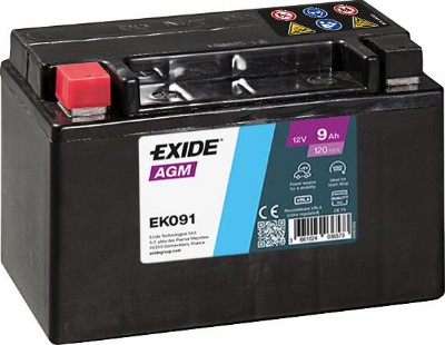 Imagen de BATERÍA EXIDE AGM Auxiliar EK091 12V 9Ah