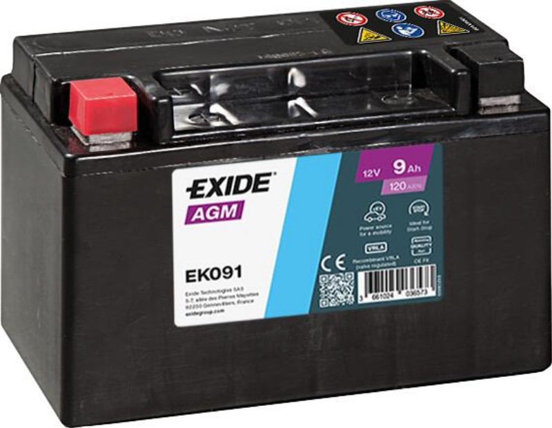 Imagen de BATERÍA EXIDE AGM Auxiliar EK091 12V 9Ah