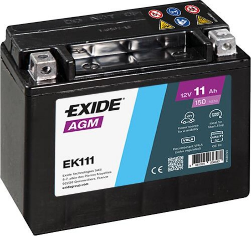 Imagen de Batería EXIDE EK111 Auxiliar (equivale a TUDOR TK111)