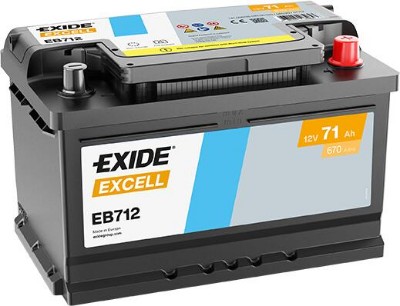 Imagen de Batería EXIDE EB712 Excell 71Ah 670A