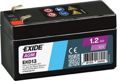 Imagen de Batería EXIDE EK013 Auxiliar AGM 1,2Ah 18A